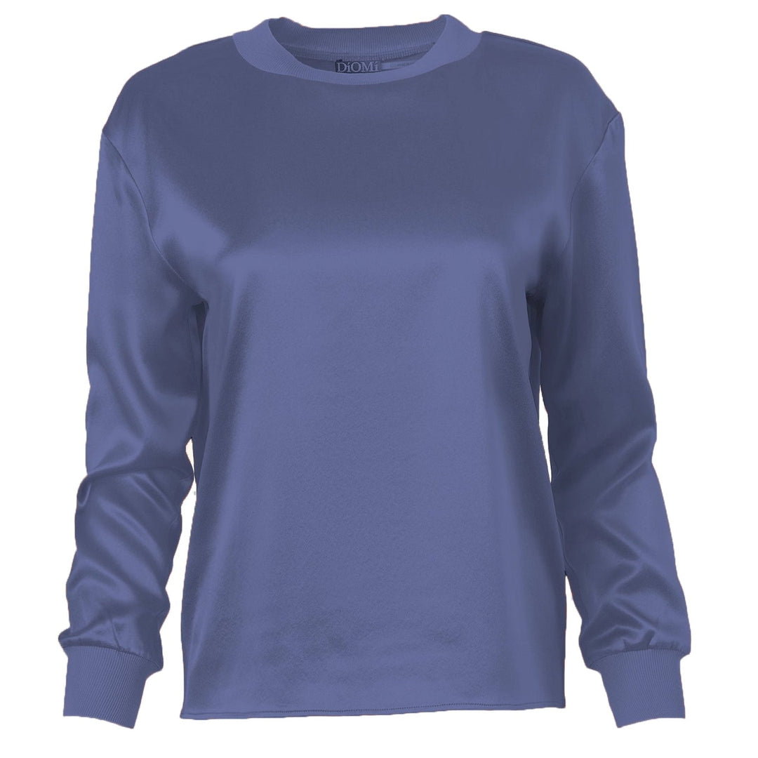 Blue long-sleeve shirt on a white background