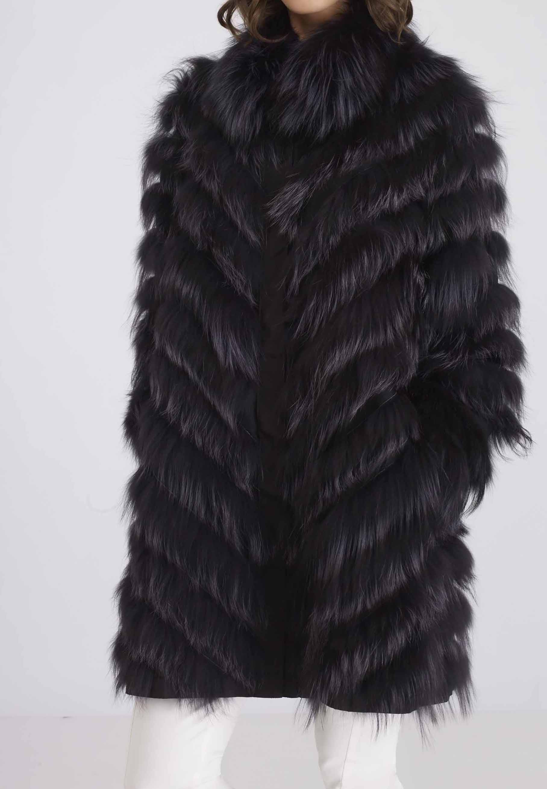 Silk Reversible With Cheveron And Silver Fox Black – DIOMI