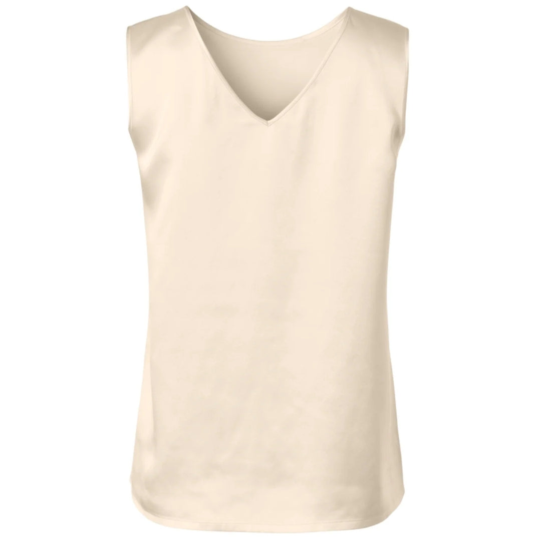 Sateen Reversible Tank Top In Cream