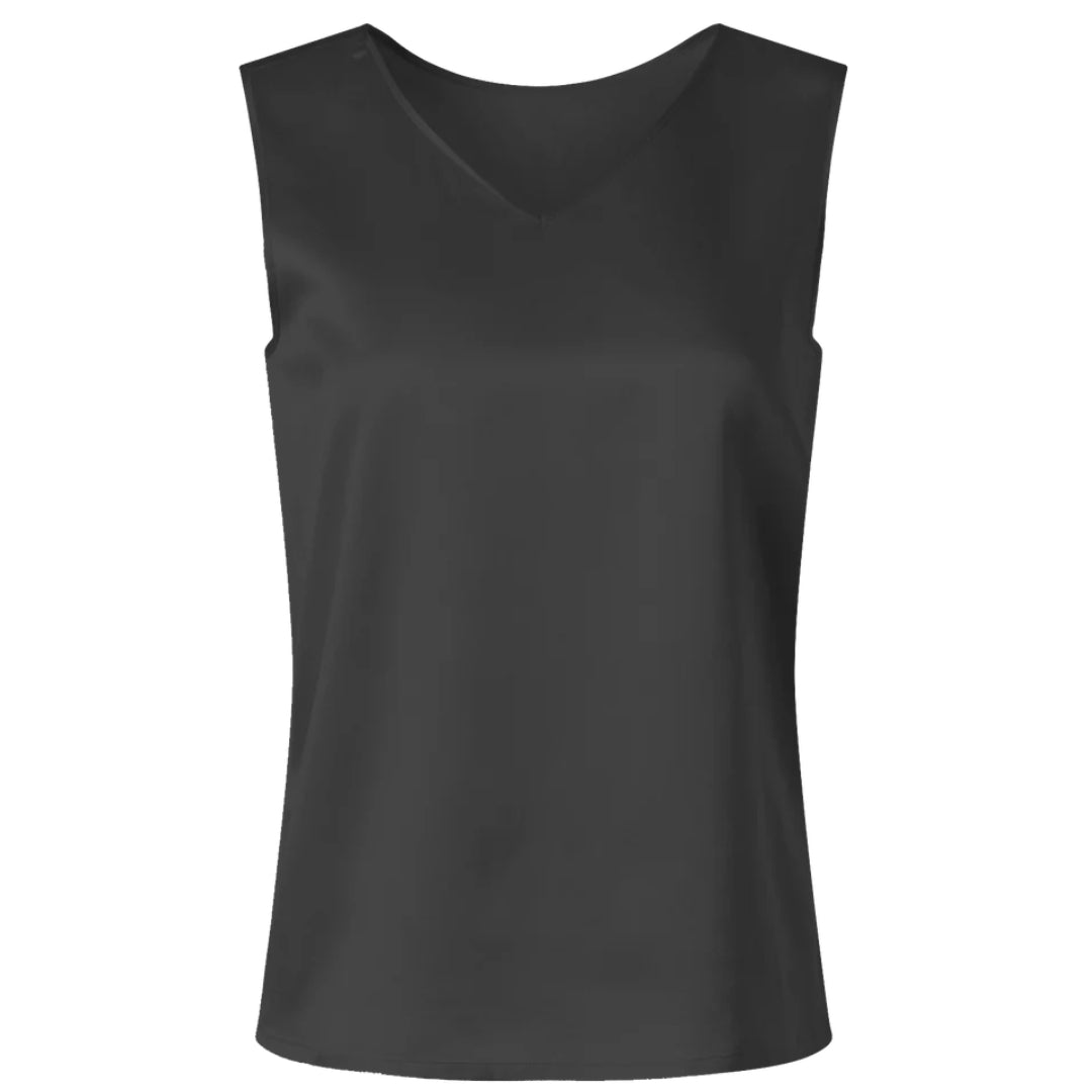 Sateen Reversible Tank Top In Black