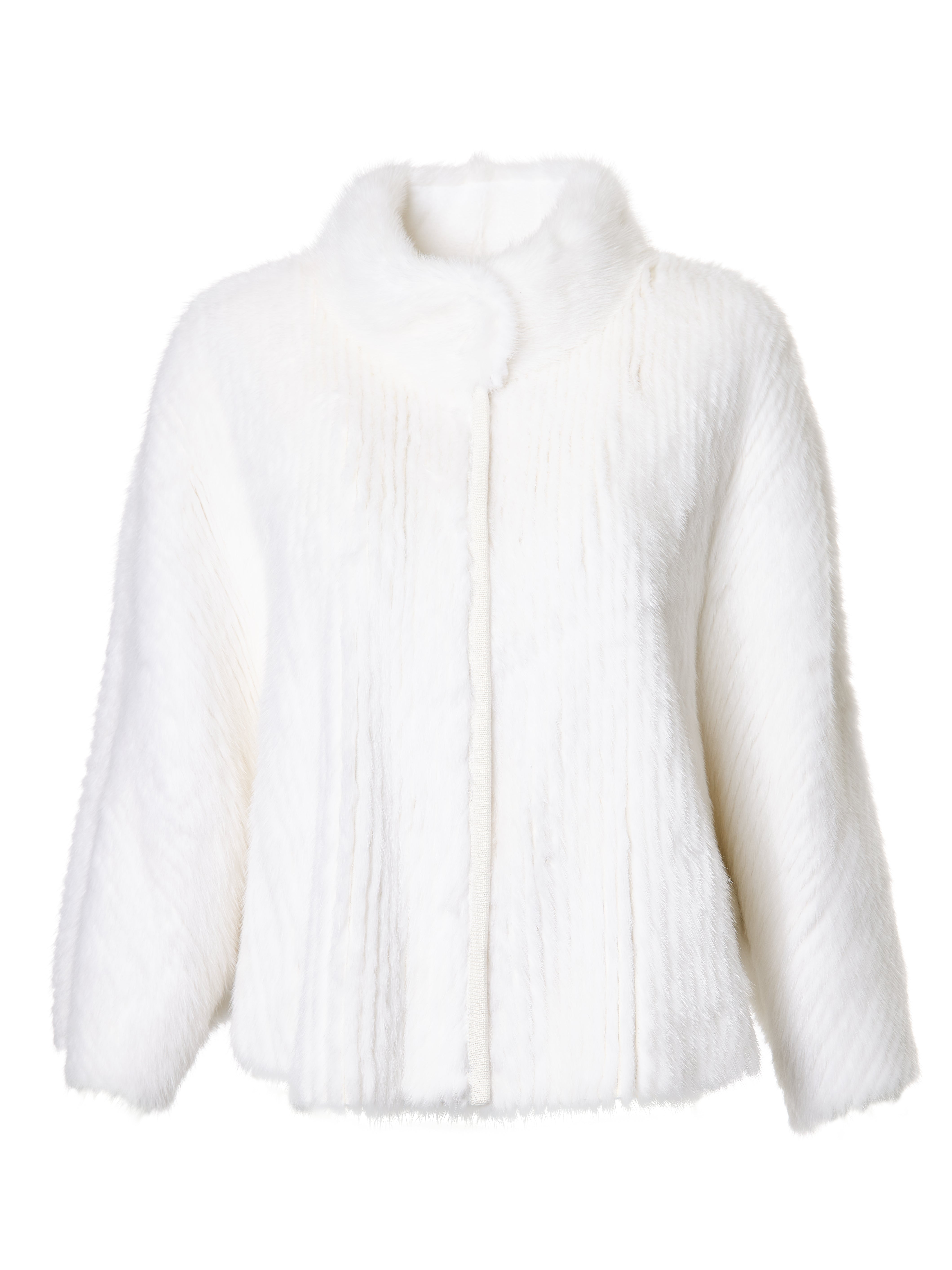 MINK HIGH NECK JACKET WHITE – DIOMI