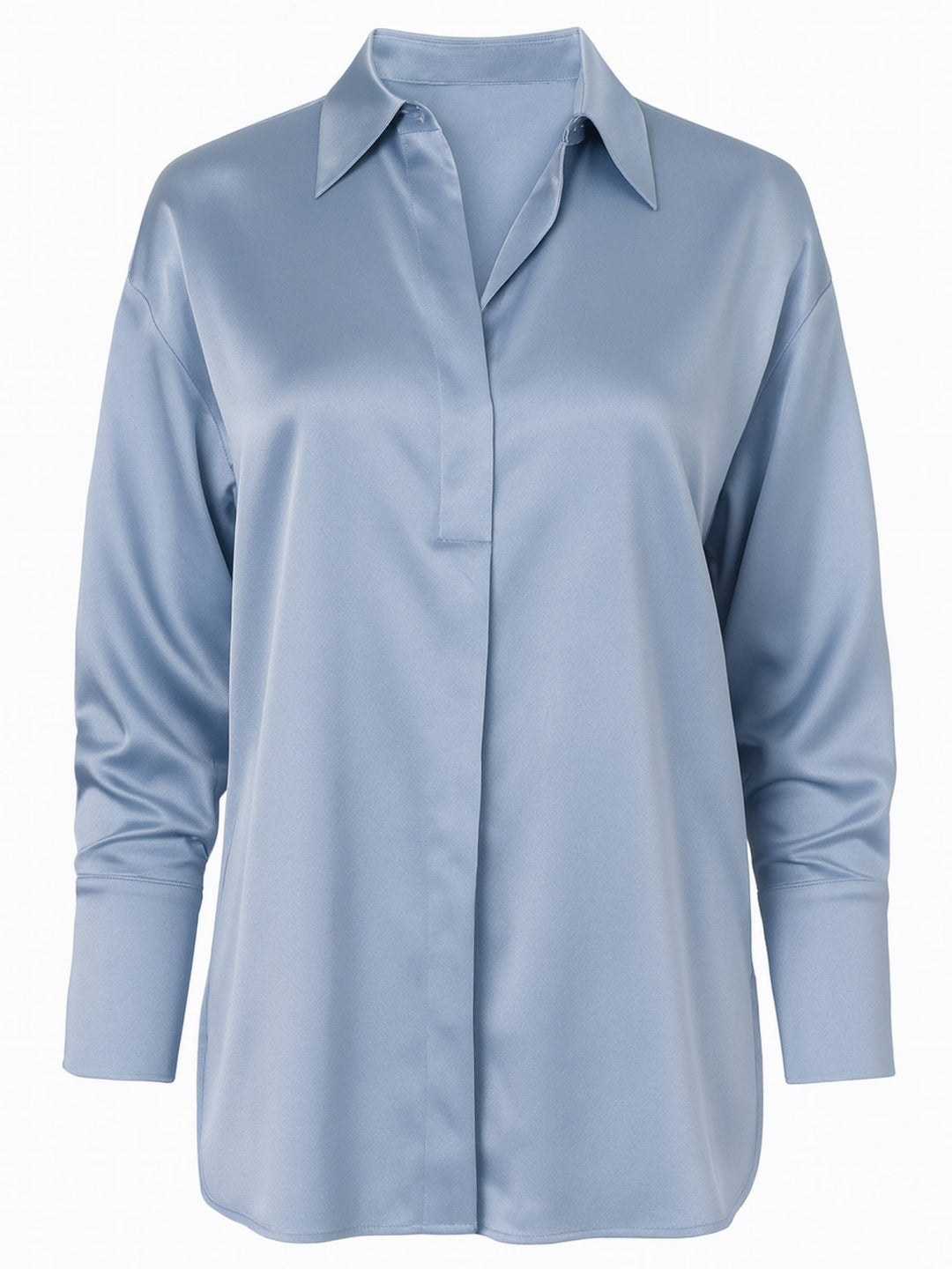 Silk Half Button Down Shirt