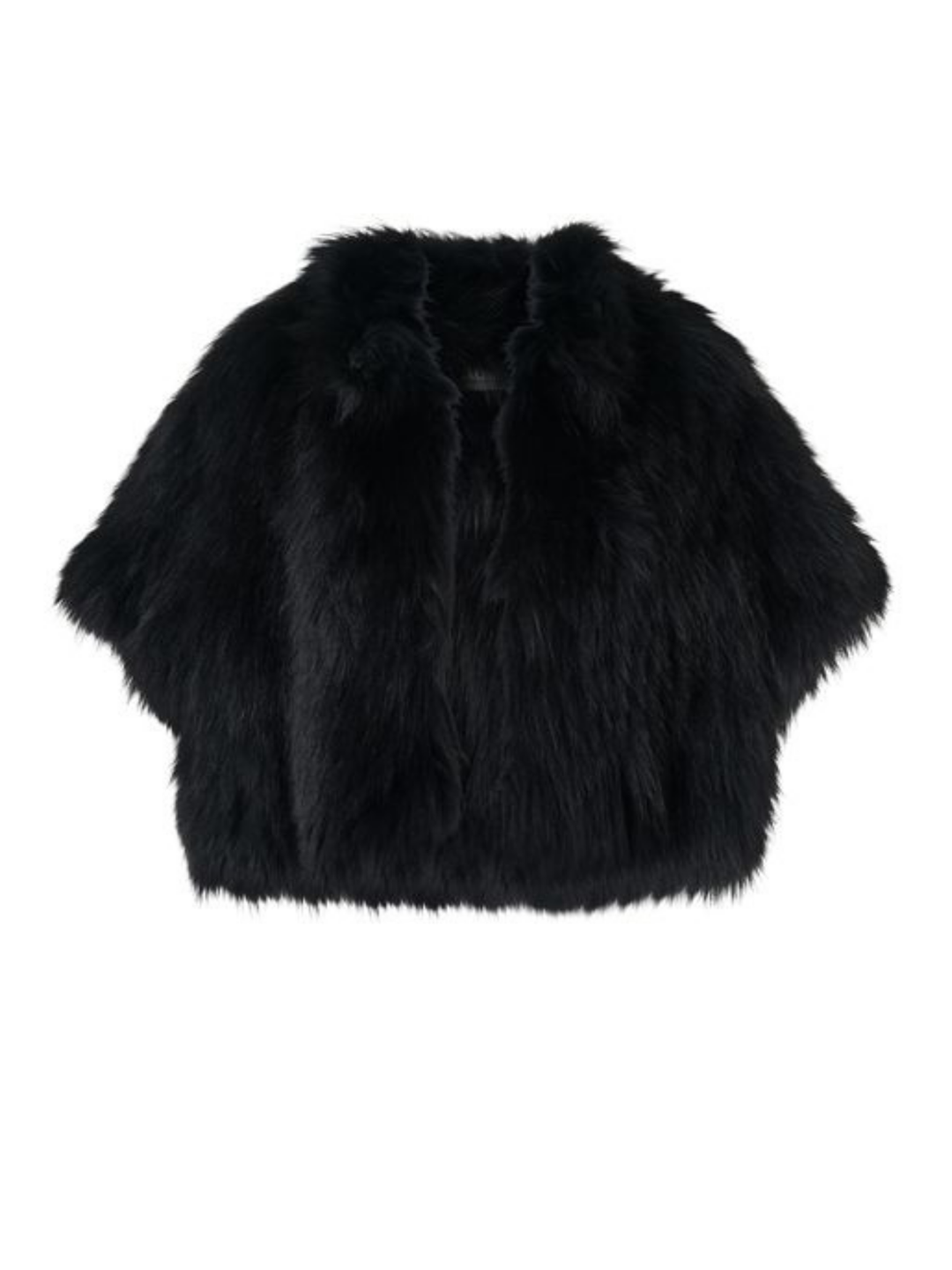 Knitted Fox Bolero Jacket in Black