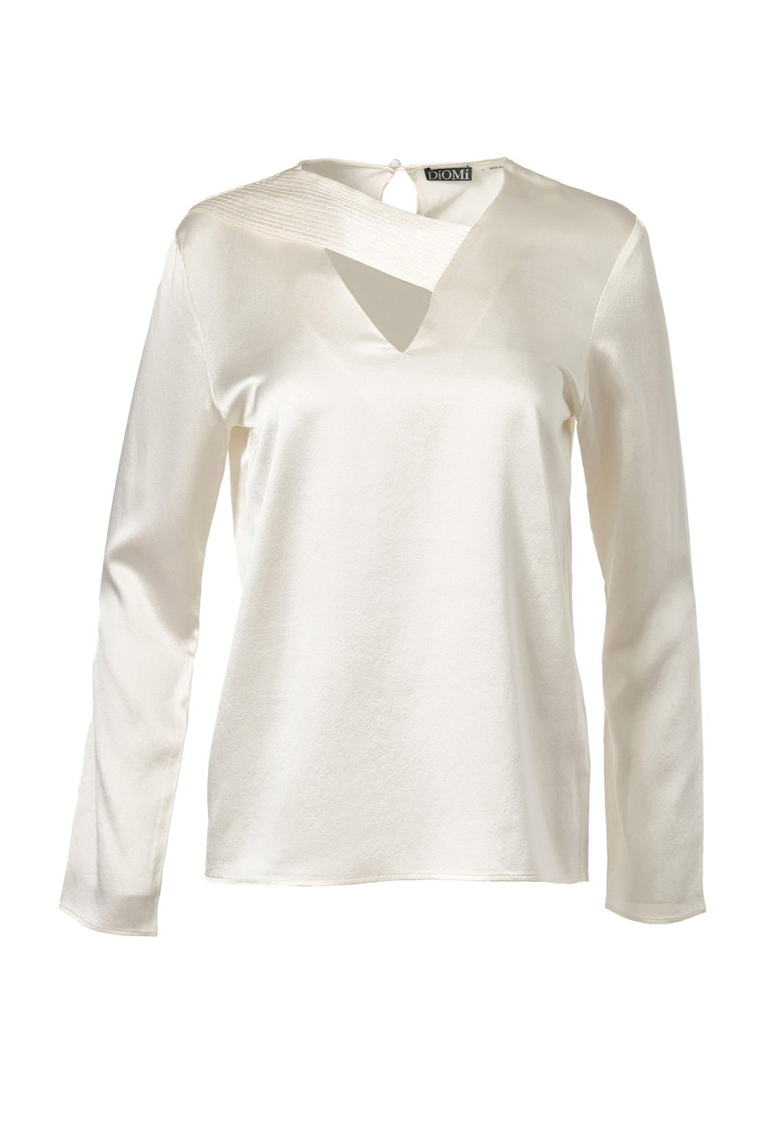Sateen Silk Signature Cross Blouse in White