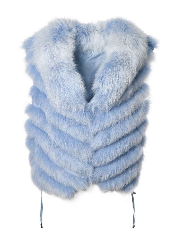 SILK REVERSIBLE SHORT VEST SOFT CHAMBRAY