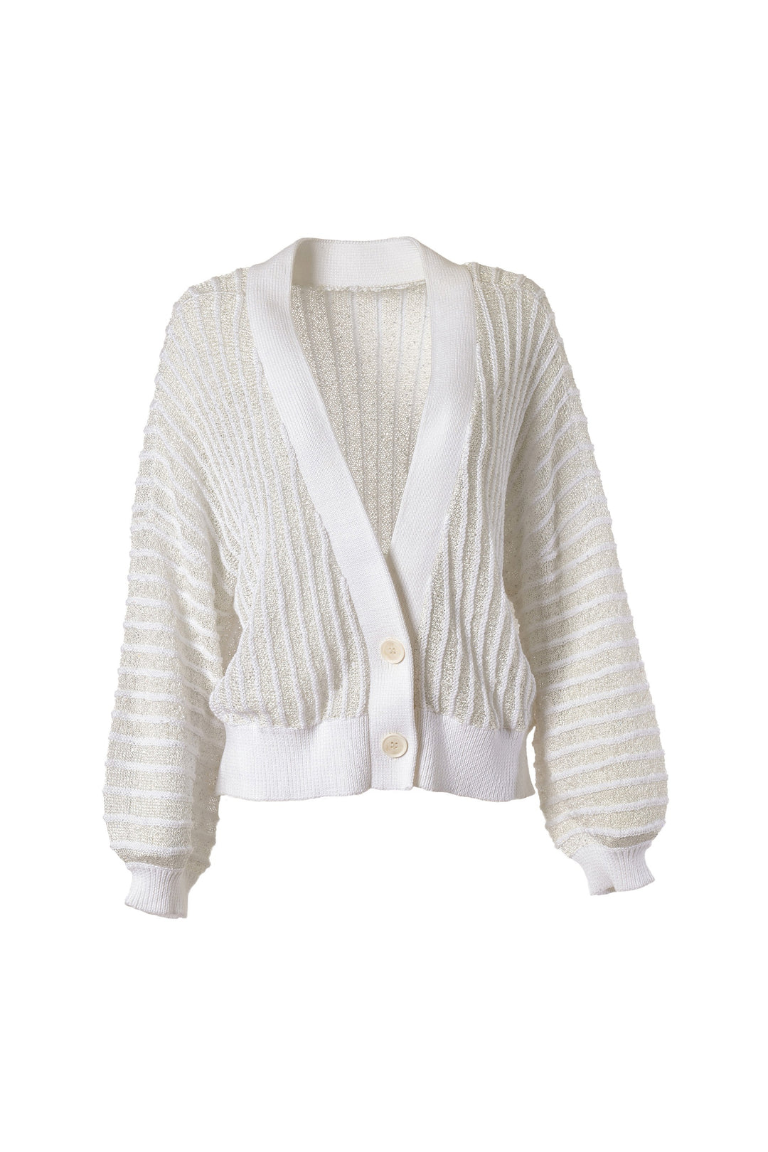 Open Knit Crochet Cardigan In White