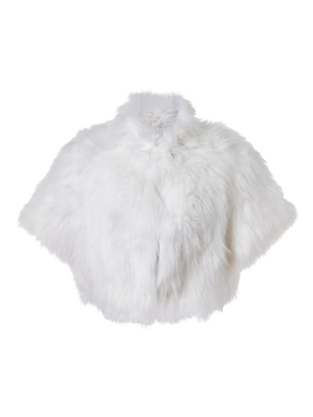 Knitted Fox Bolero Jacket in White