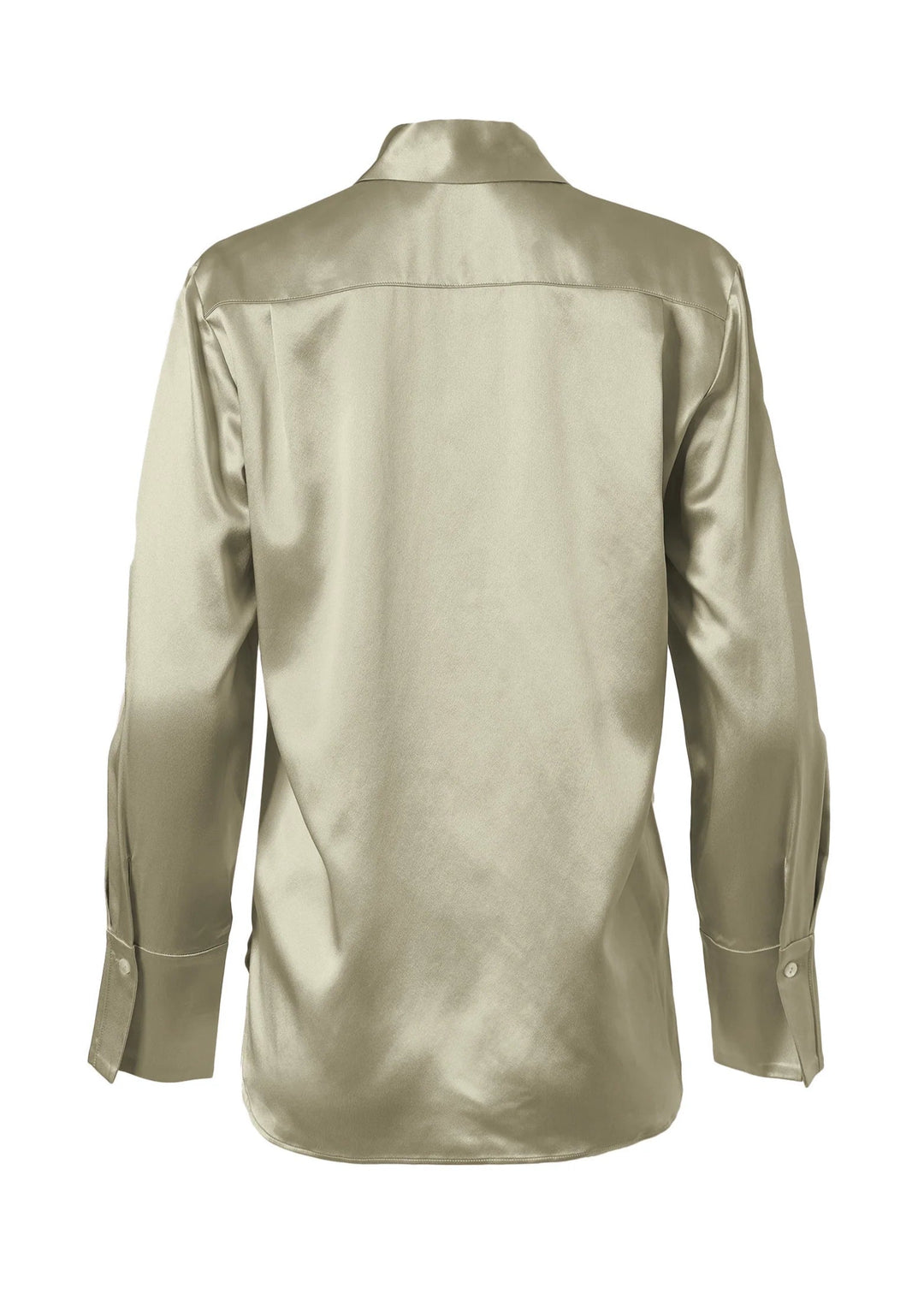 Full Cut Sateen Button Down Blouse In Cream