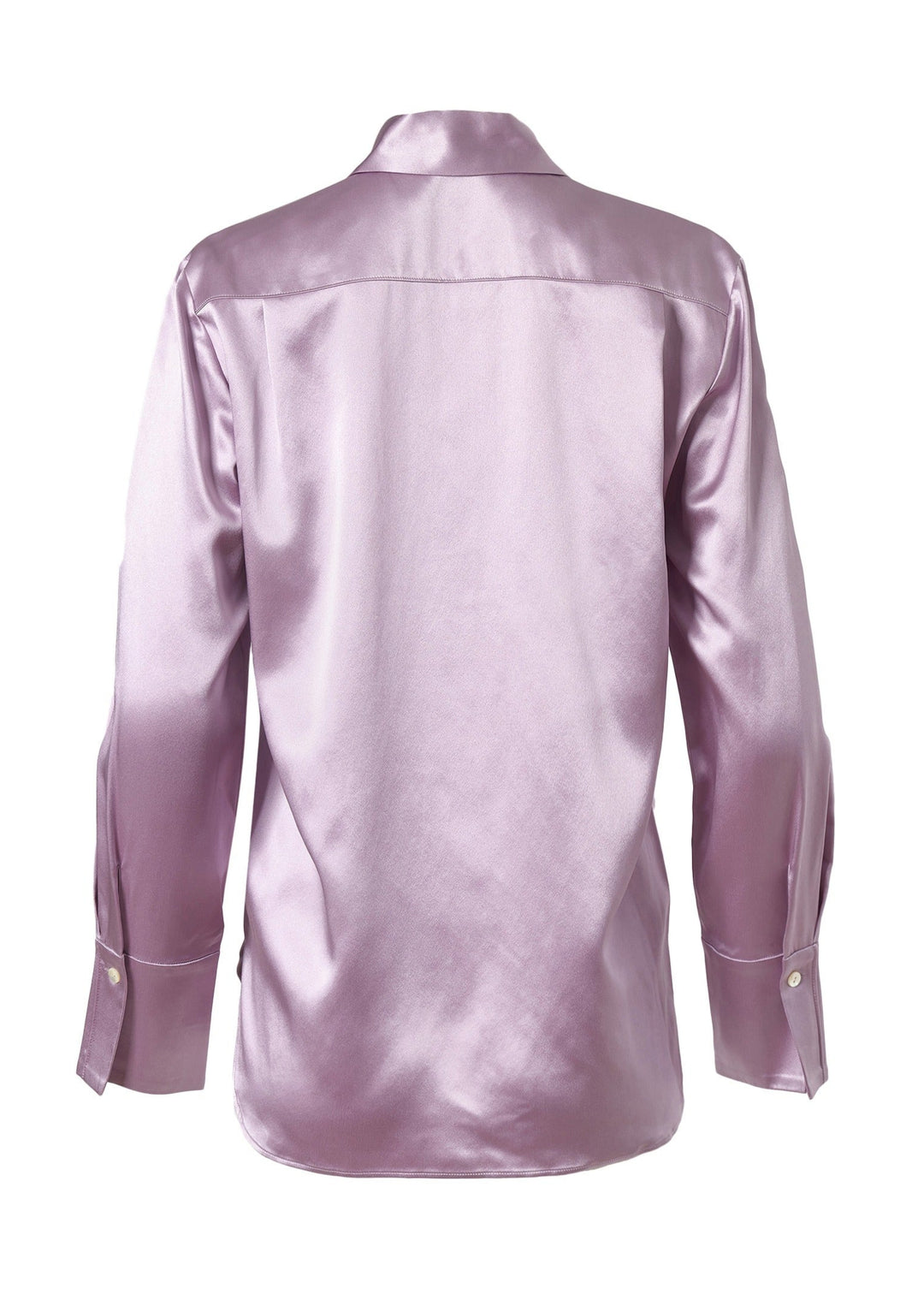 Full Cut Sateen Button Down Blouse In Princess Pink
