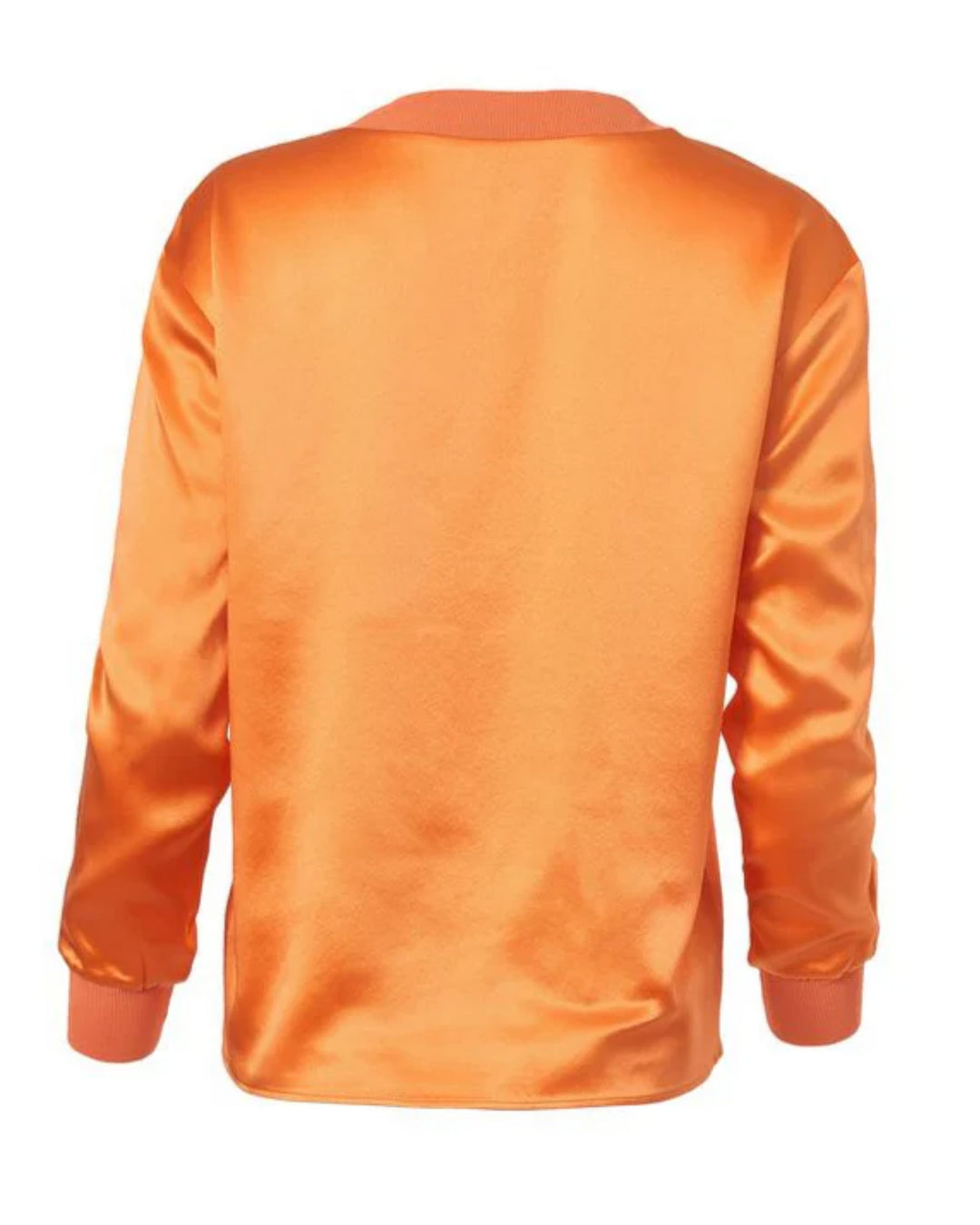 Silk Crew Neck Pullover Sun Touch Orange