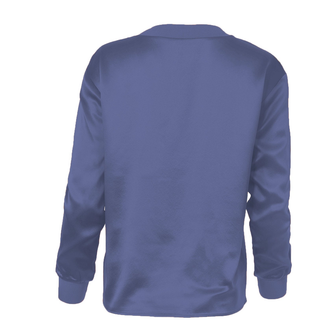 Blue long-sleeve shirt on a white background