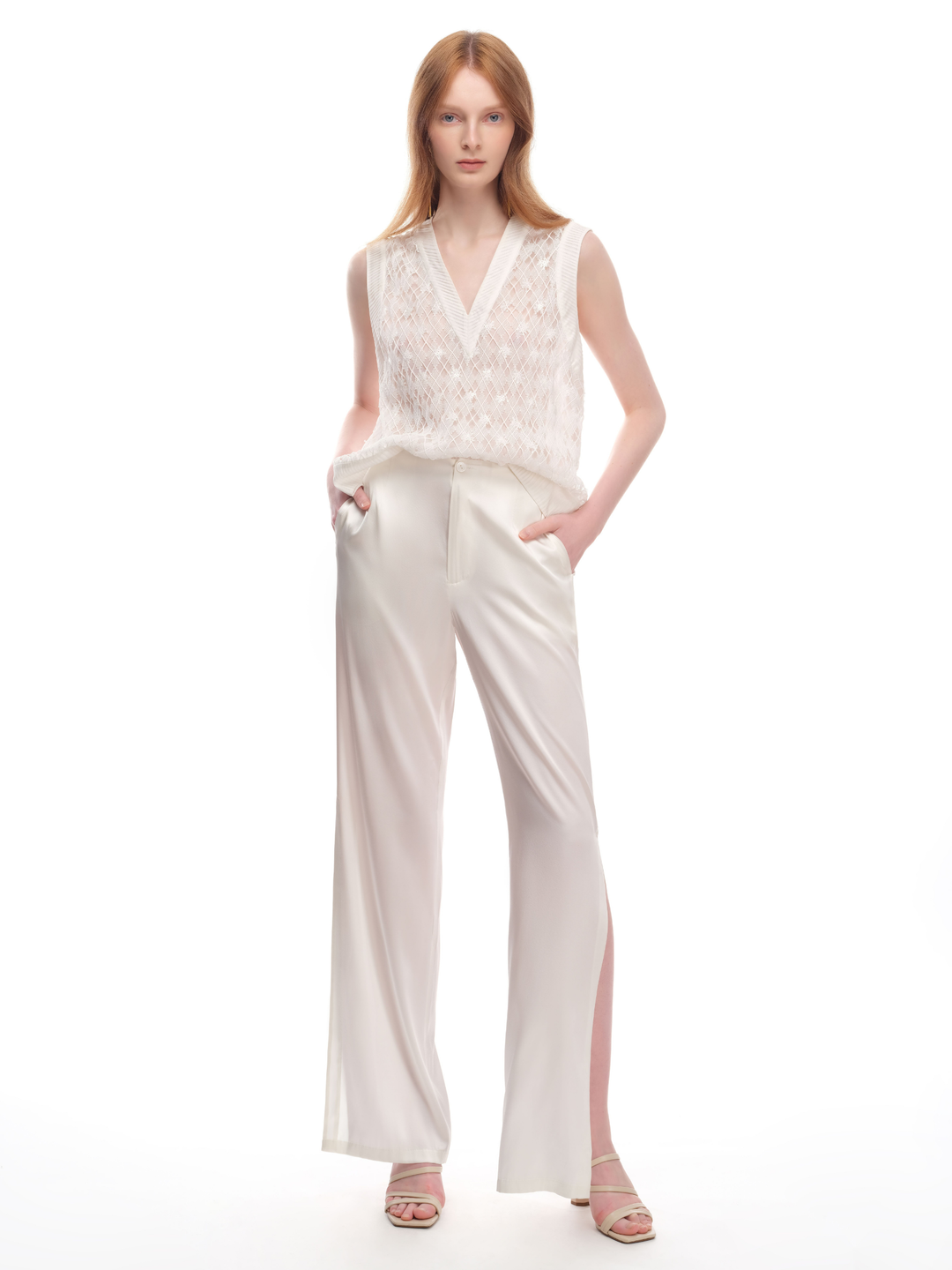Knitted Vest in White