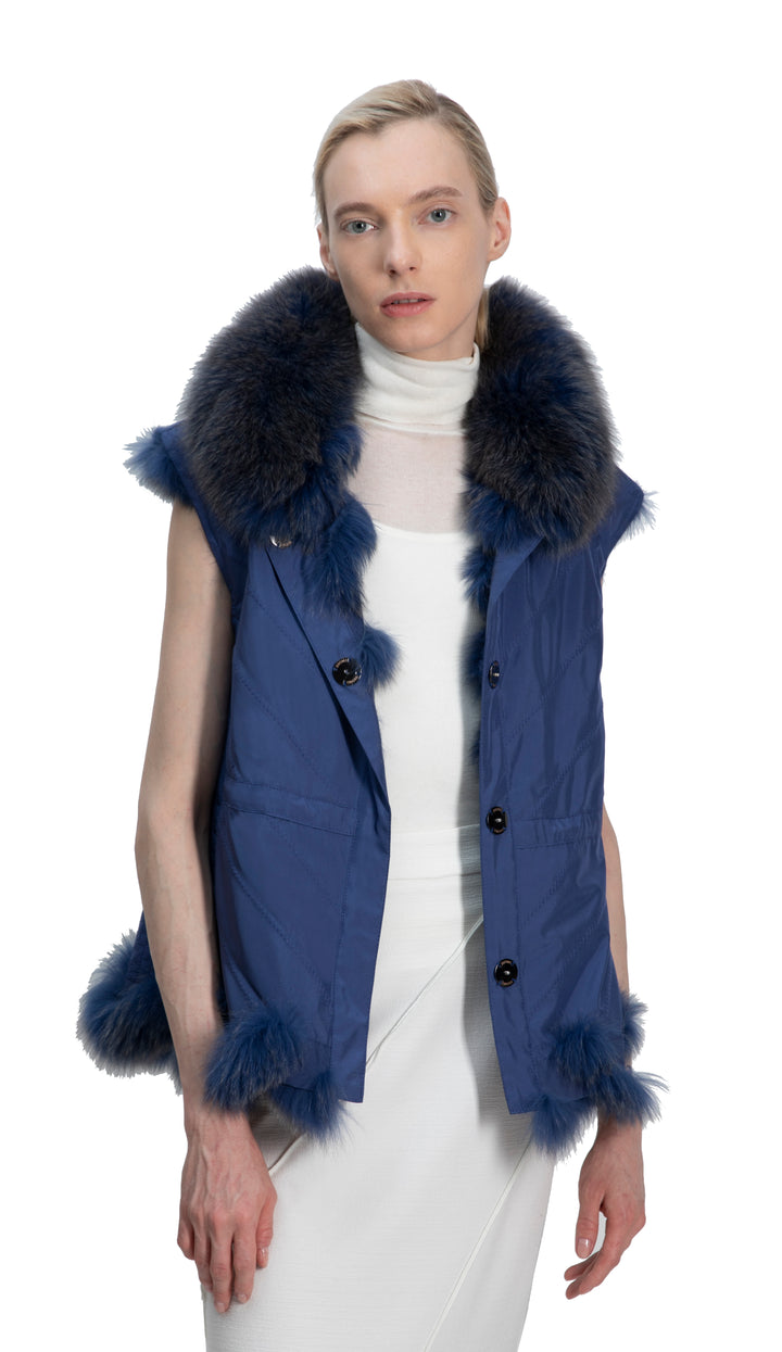 Veronica Reversible Vest Indigo