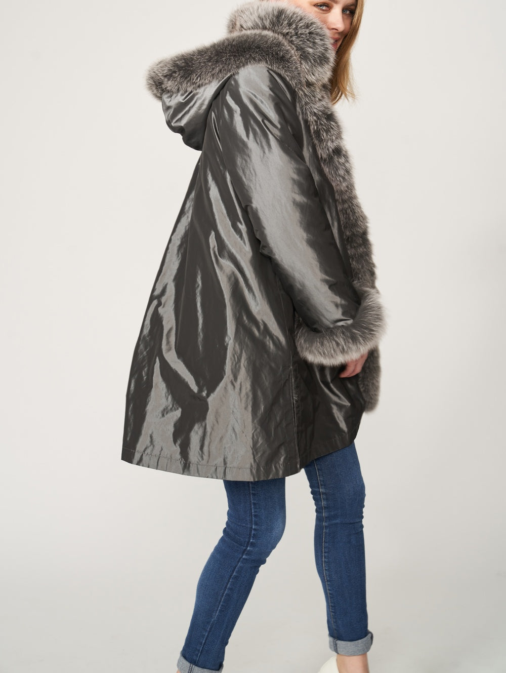 Reversible Techno Travel Coat Silver