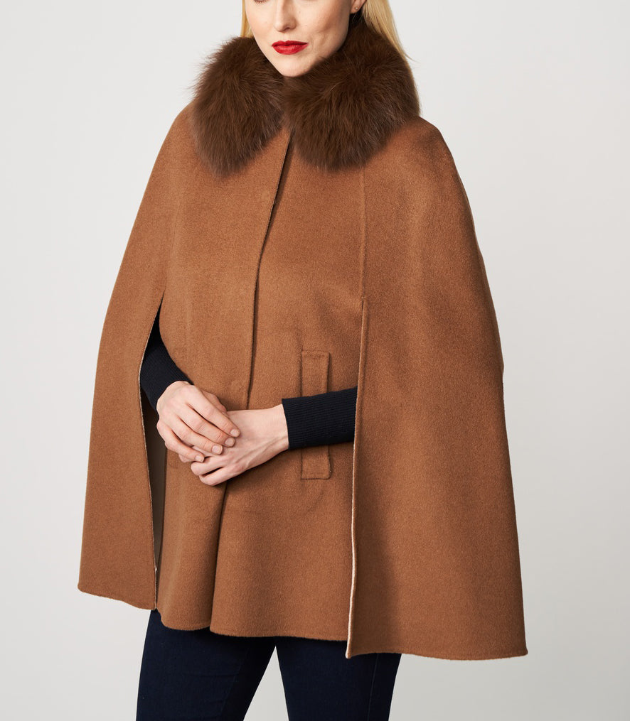 Lauren Double Face Cape Camel