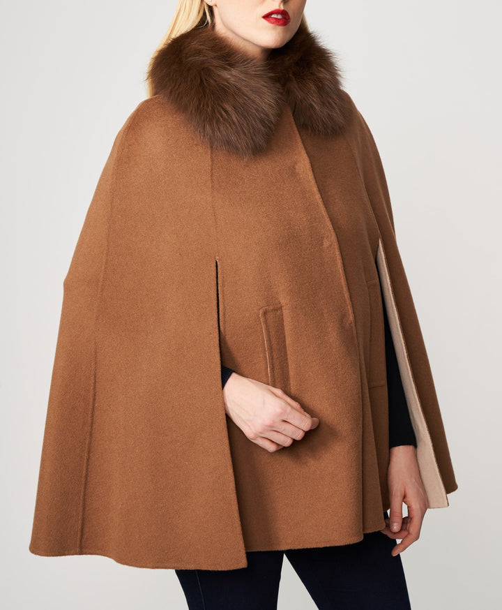 Lauren Double Face Cape Camel