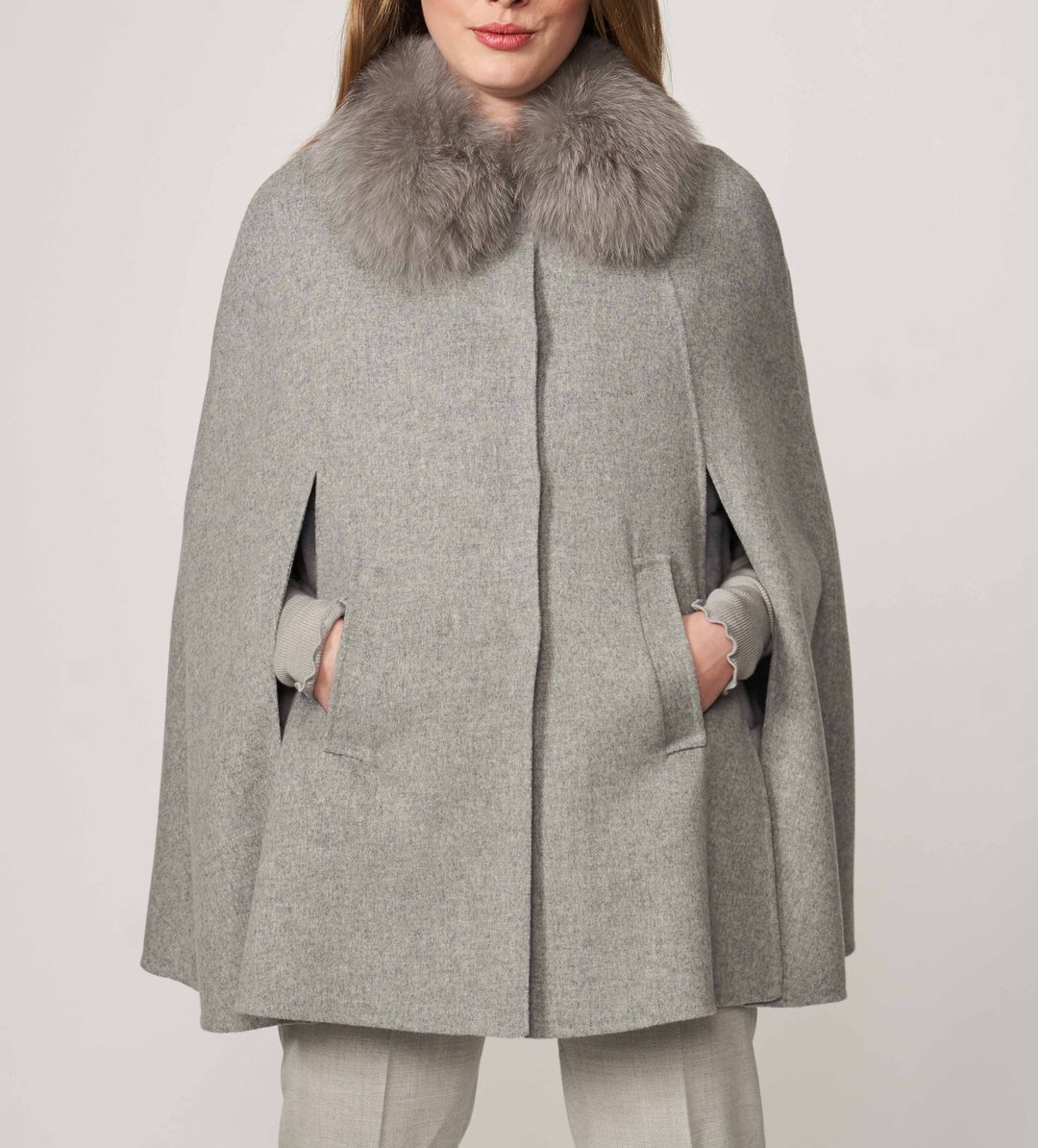 Lauren Double Face Cape Grey