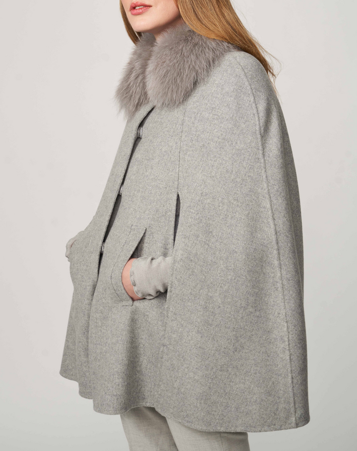 Lauren Double Face Cape Grey