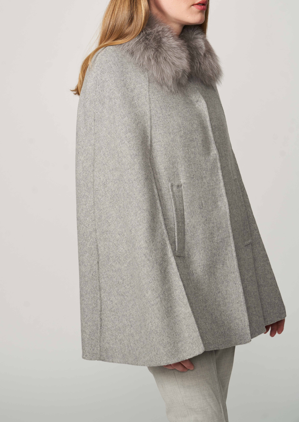 Lauren Double Face Cape Grey