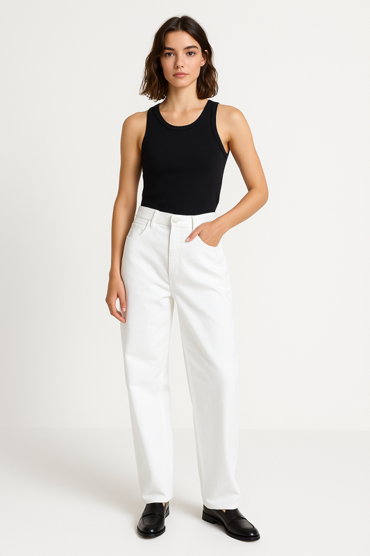 Mid-Rise Wide-Leg Barrel Jeans