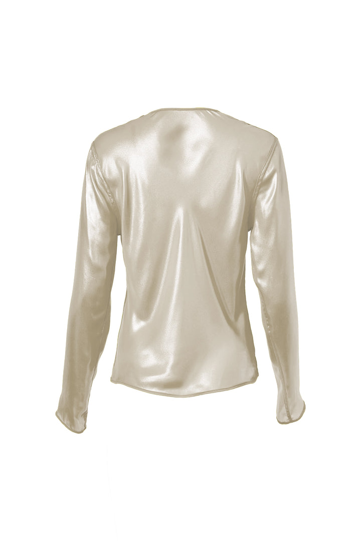 Emily Blouse in White/Gold