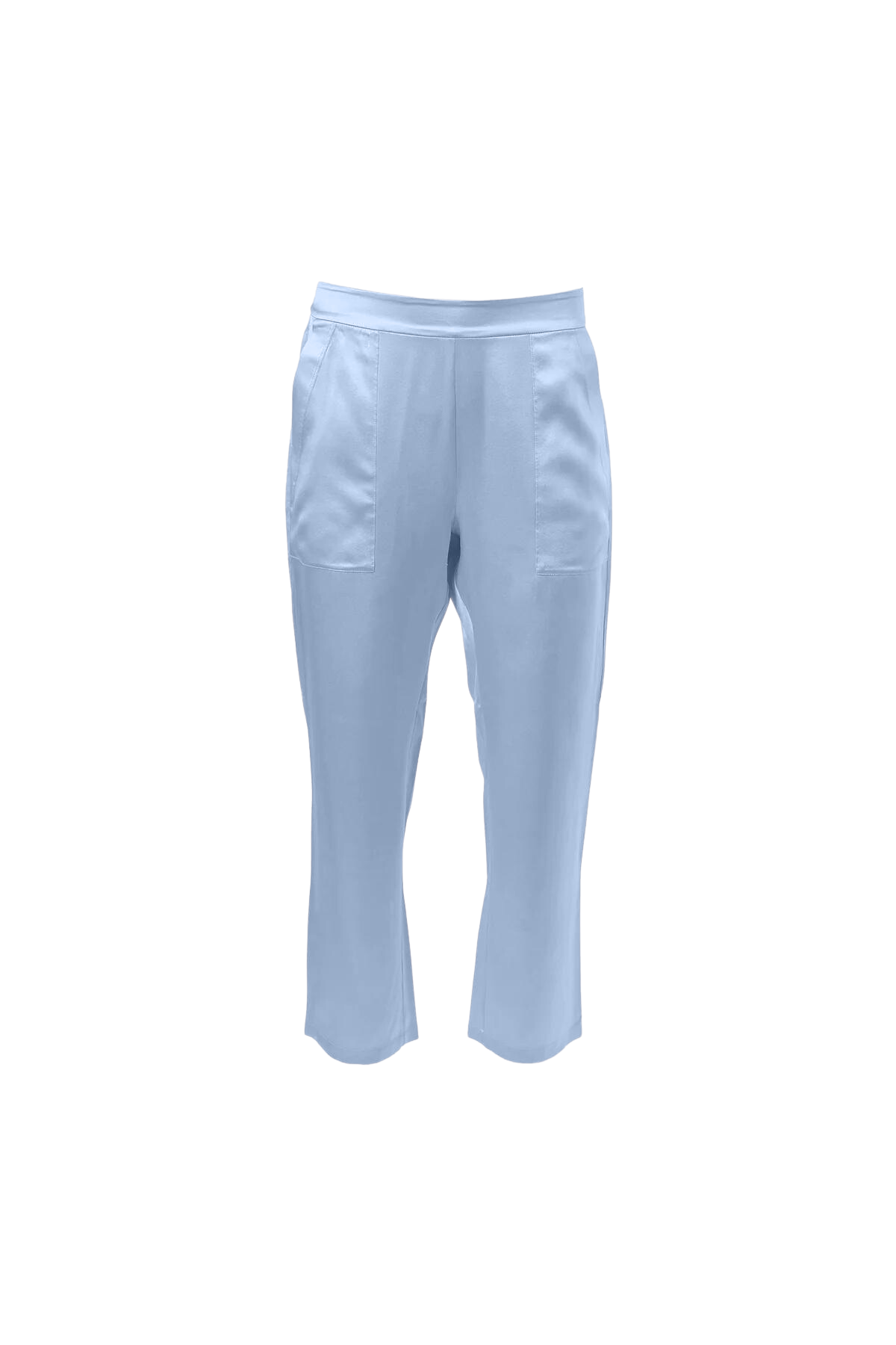 Cropped Silk Pants In Baby Blue