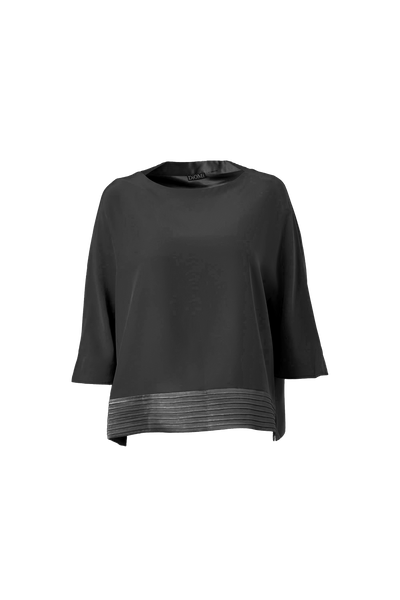 Boat Neck Blouse In Black