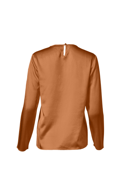 Cross Front Pleated Blouse In Copper