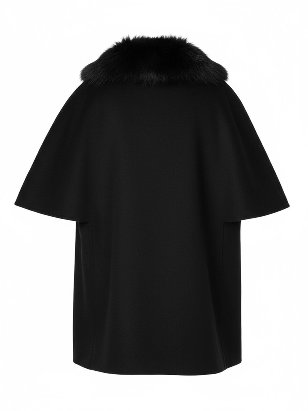 Cashmere Wool Jacket with Fox Fur In Black