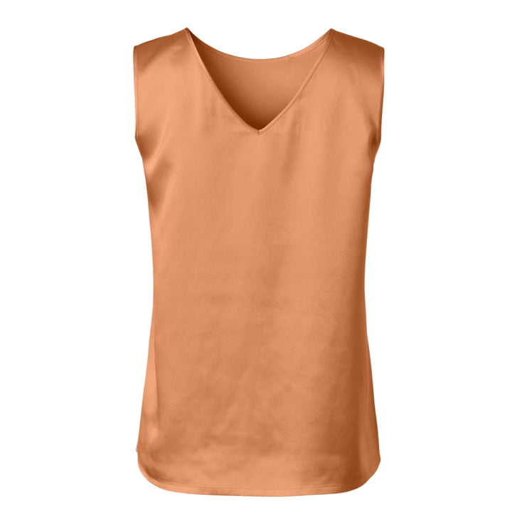 Sateen Reversible Tank Top In Copper