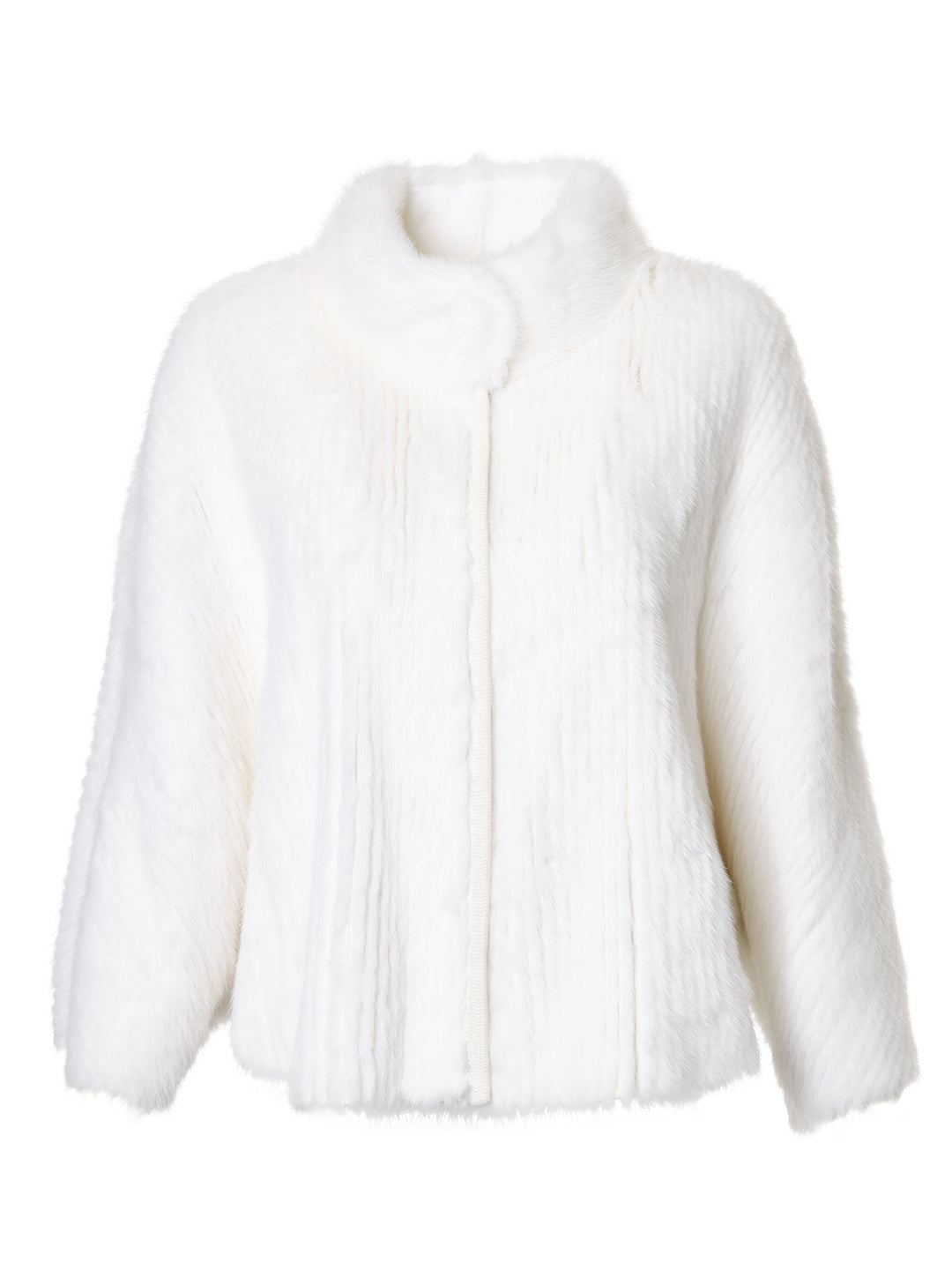 Mink High Neck Jacket White