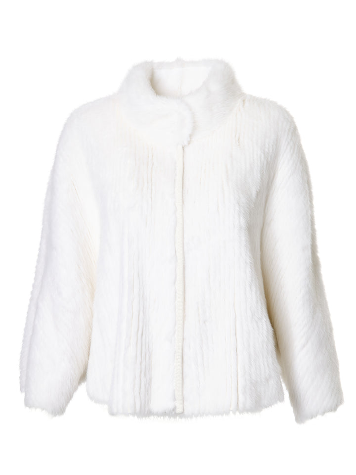 Mink High Neck Jacket White