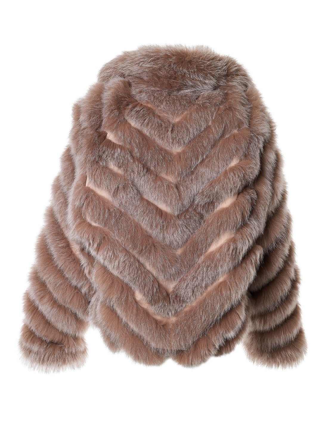 Reversible Silk to Fox Jacket in Caffe Latte