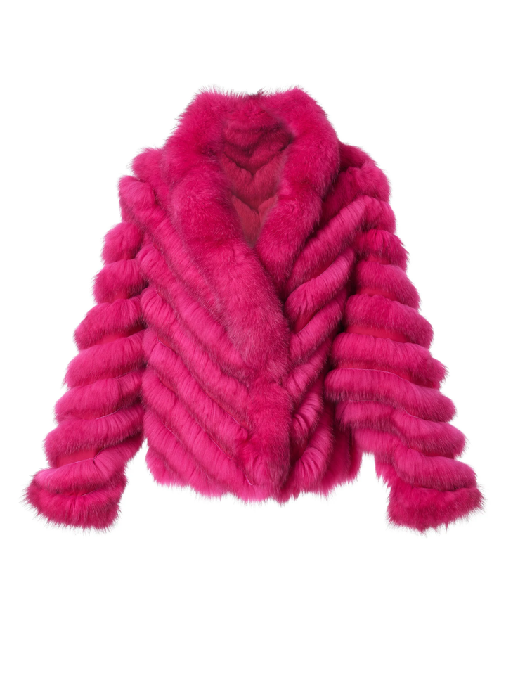 Silk Reversible Double Breasted Bomber In Hot Pink