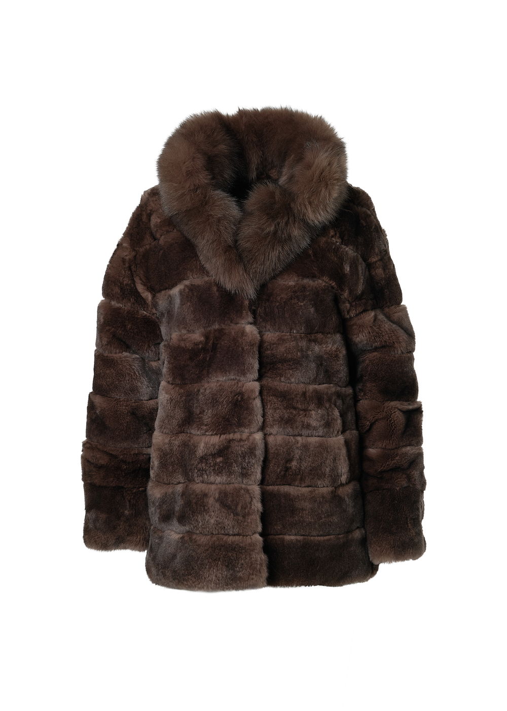 Rex Rabbit Coat Patterns Reversible Coat in Technical Fabric to Rex Rabbit Fur in Black/Brown ...