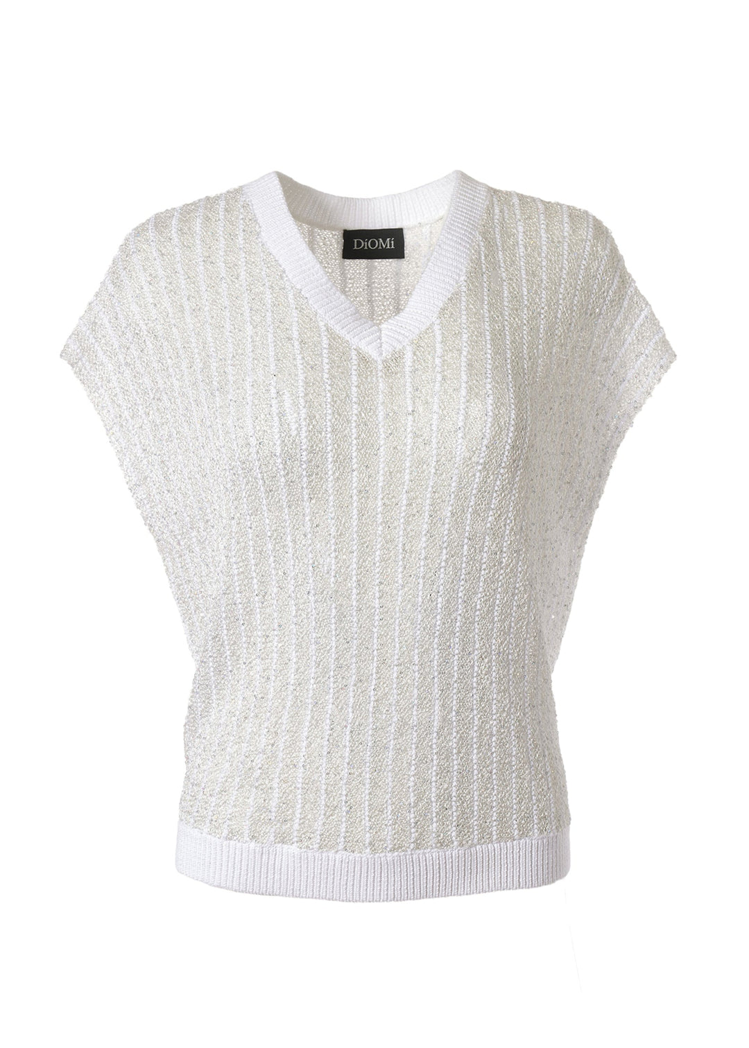Open Knit Crochet V Neck Vest