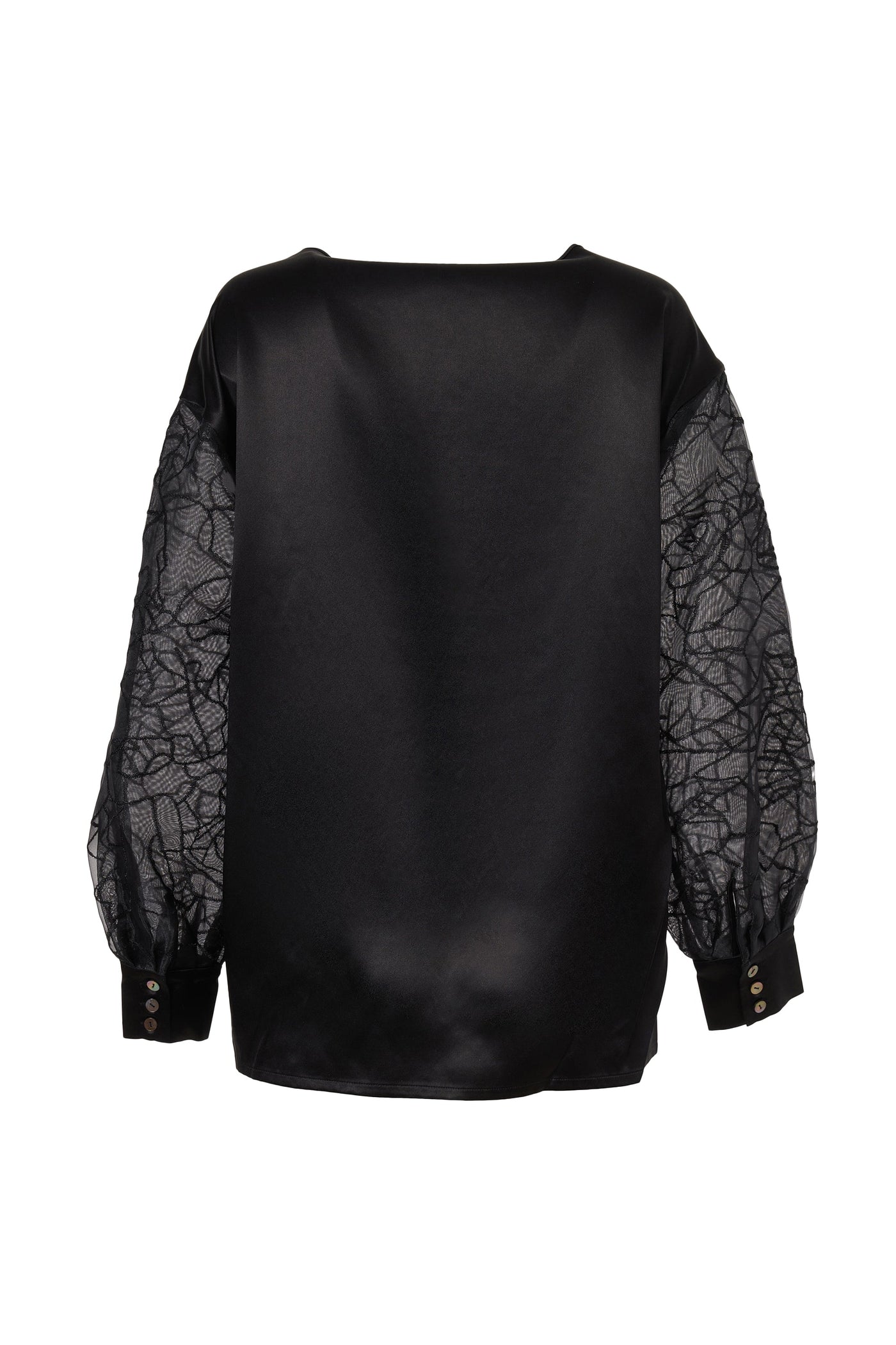 Abstract Silk Blouse in Black