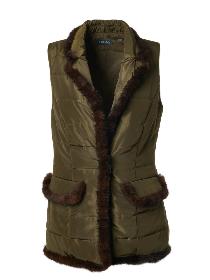 Mink Nylon Vest In Black