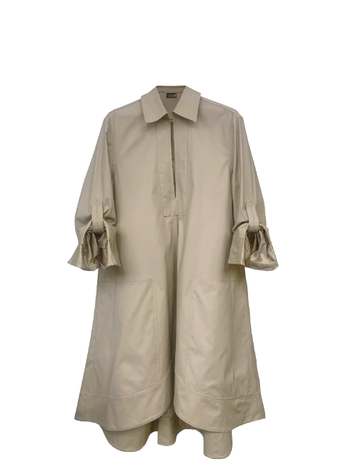 MIDI TUNIC DRESS IN BEIGE