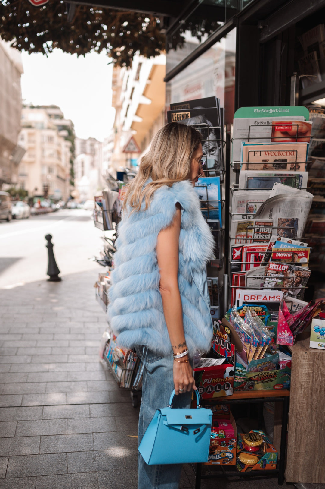 Silk Reversible Short Vest Soft Chambray