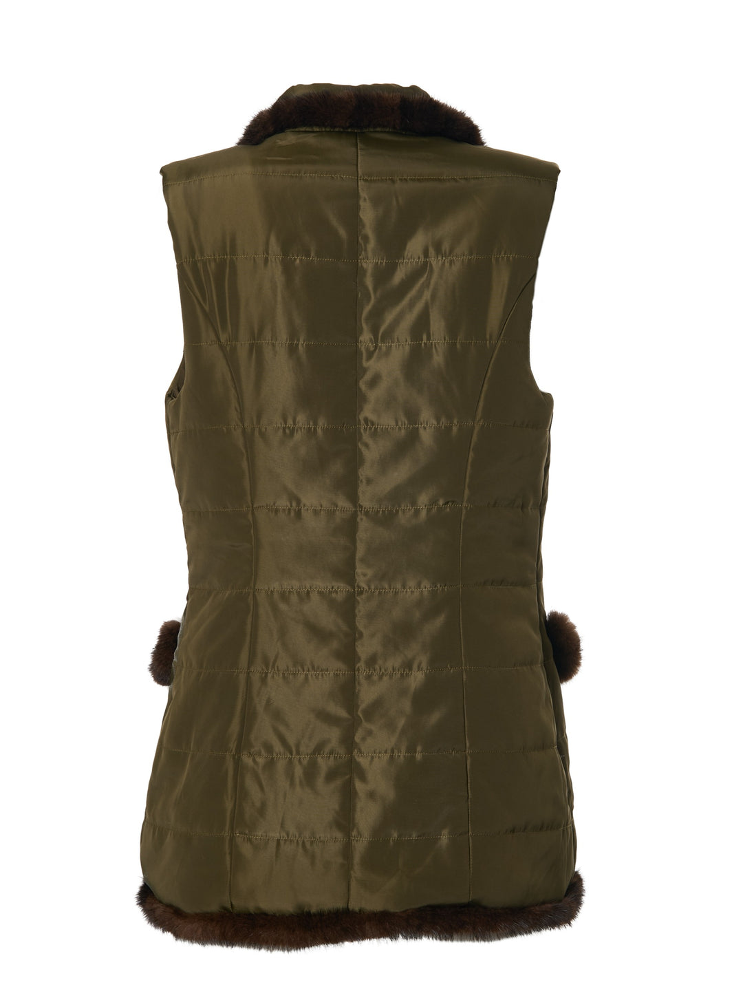 Mink Nylon Vest in Army