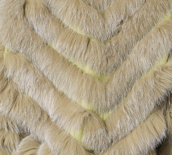 Silk Reversible Genuine Fur Short Vest in Pistachio