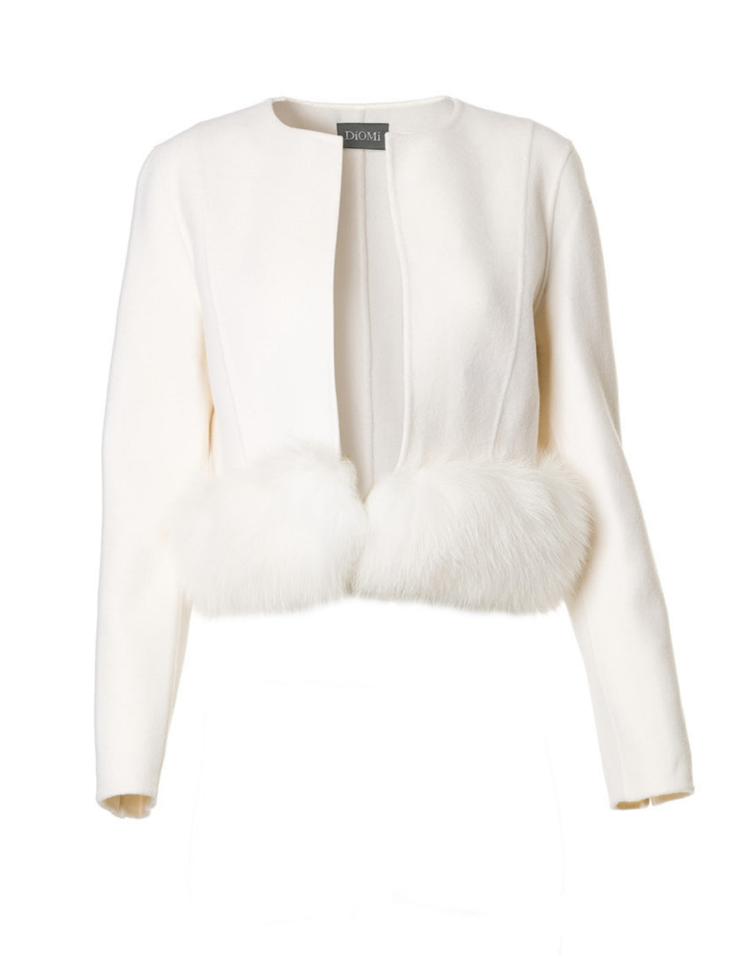 Cropped Wool Jacket with fox fur