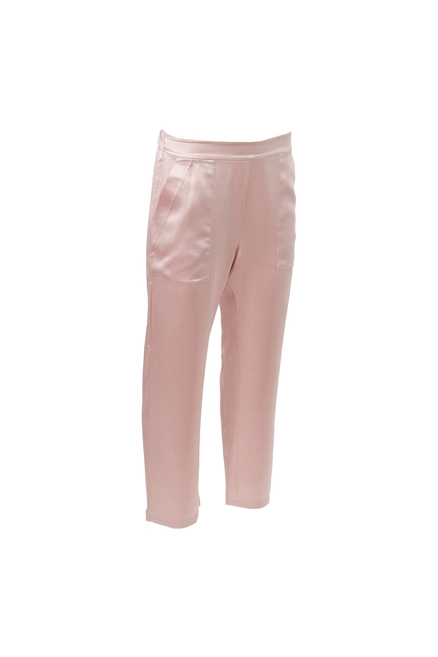 Cropped Silk Pants In Princess Pink