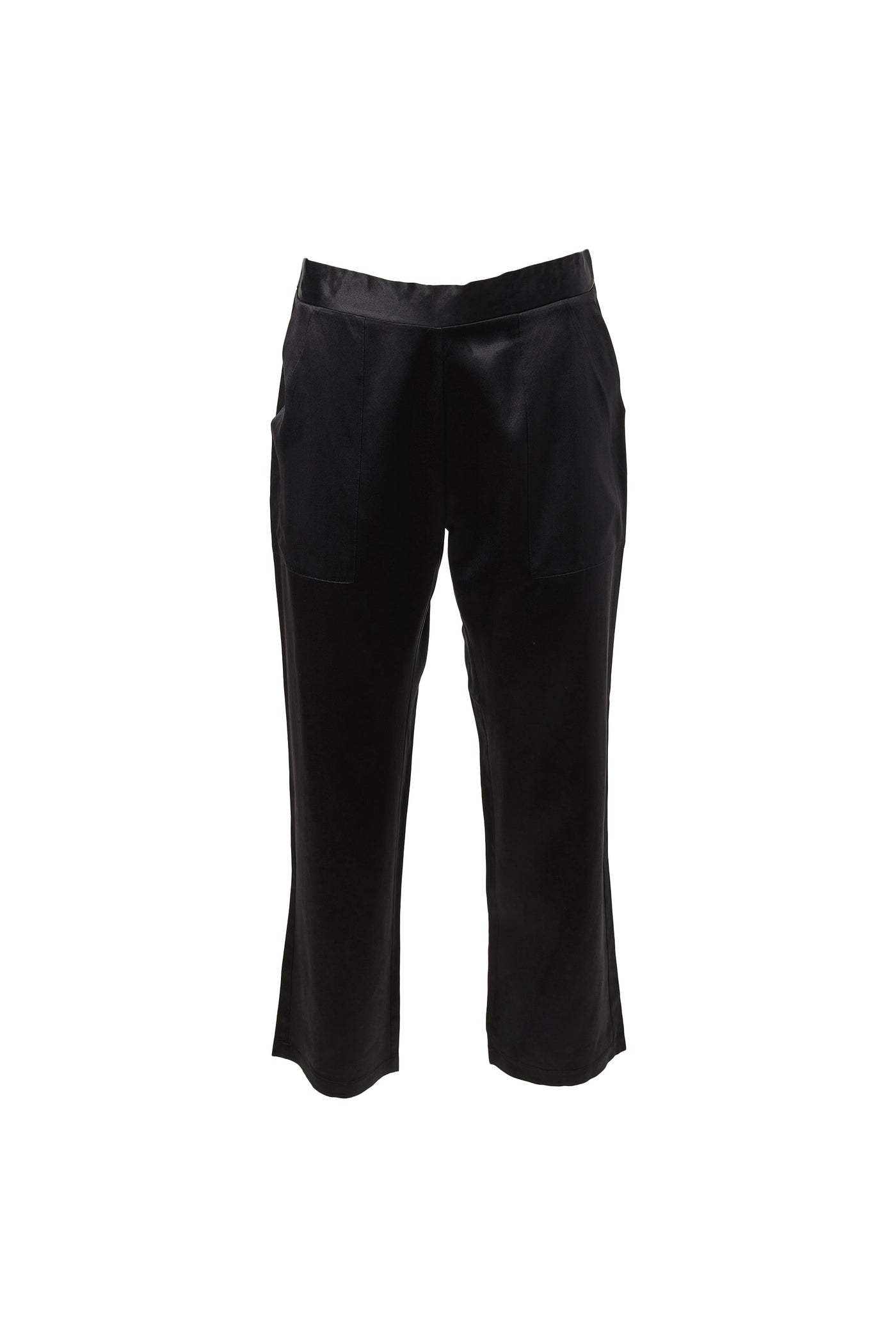 Cropped Silk Pants In Black