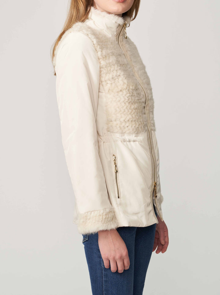 Knitted Nylon Jacket Ivory