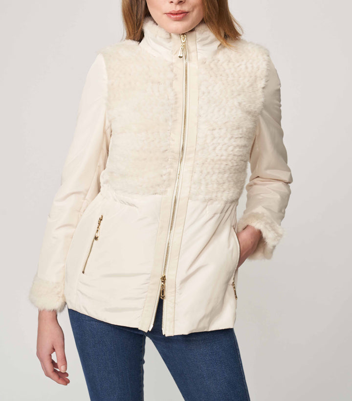 Knitted Nylon Jacket Ivory