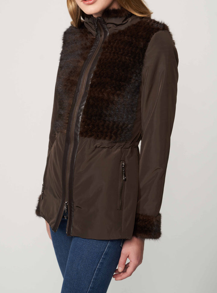 Knitted Nylon Jacket Brown