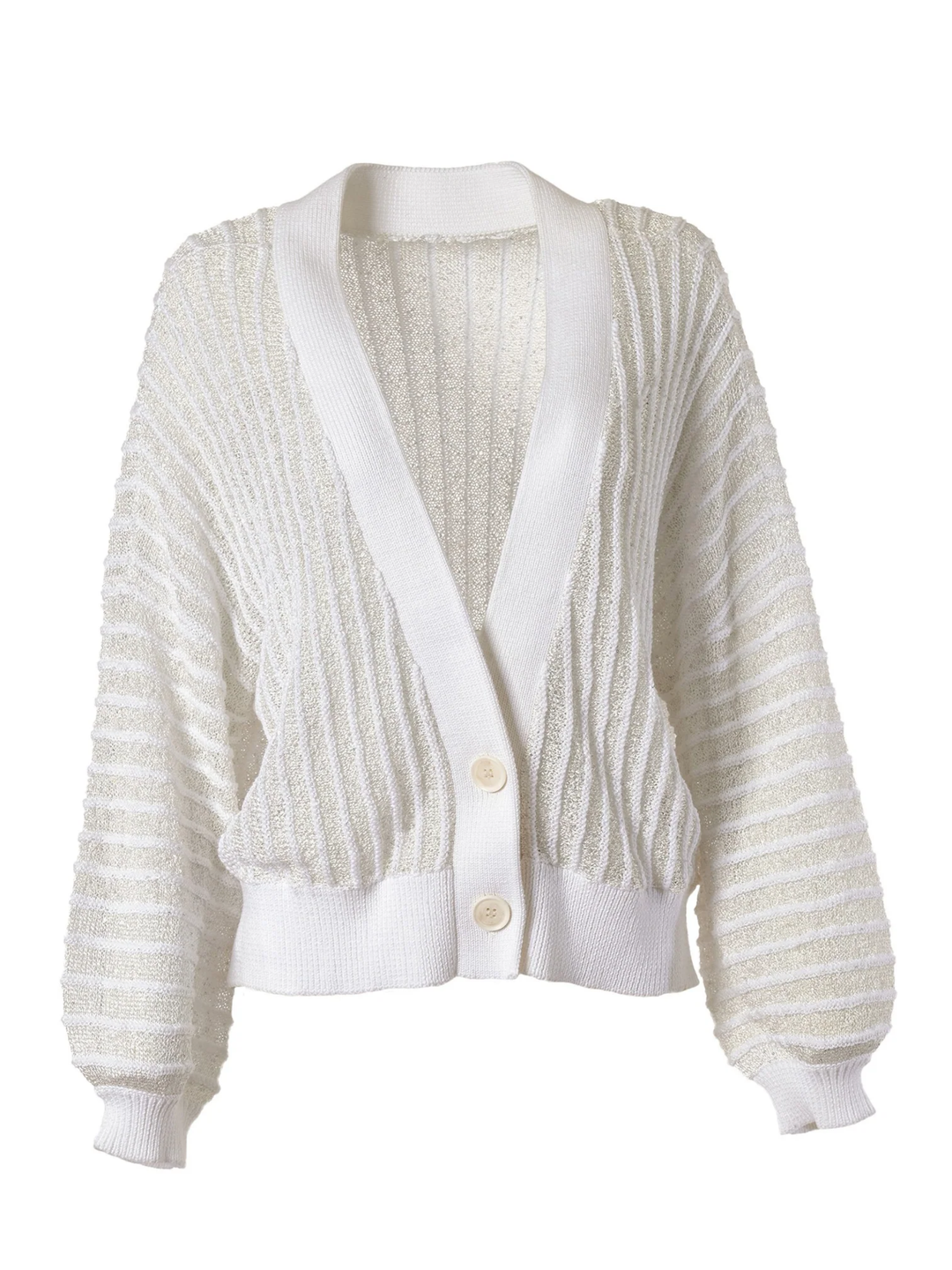 Open Knit Crochet Cardigan In White