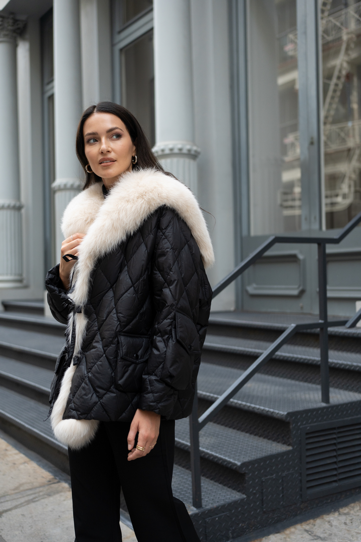 Slim Cut Tick Tock In Black/Cream